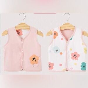 Kids Pink and White Reversible Vest size 18months